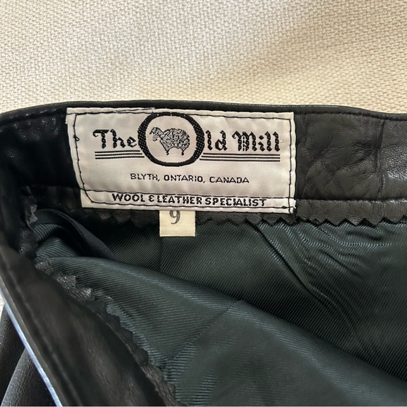 Vintage 1990's The Old Mill Genuine Leather Knee Length Skirt Womens Size 9 - Picture 2 of 4